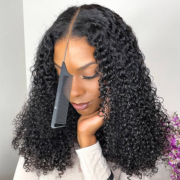 2 Glueless Wigs Set |22'' Frontal Curly Wig+10'' Closure 4x4 Straight Bob Wig