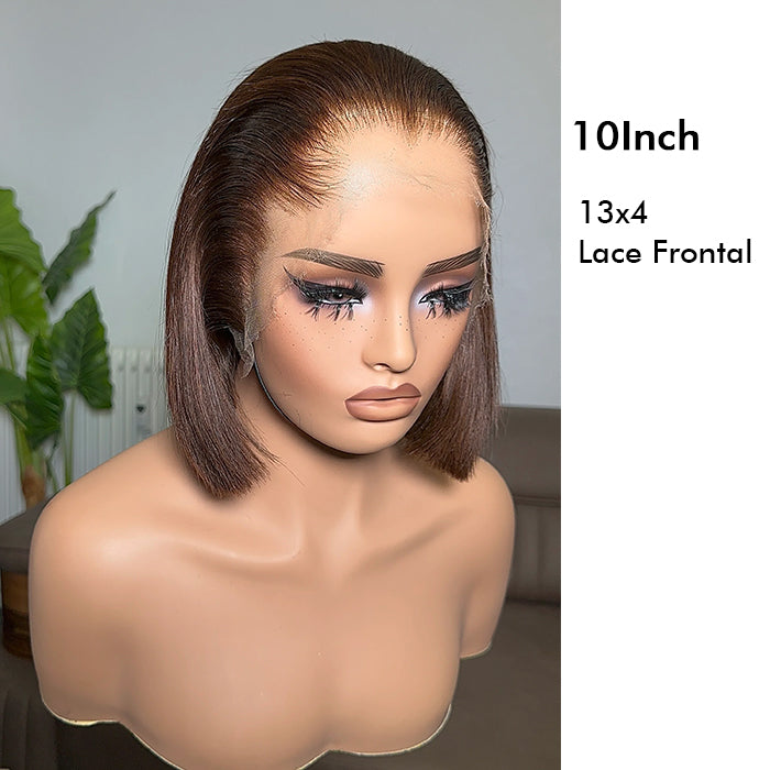 Real Review | Frontal/Closure #4 Brown Bob Wig Or Glueless (8-12'')