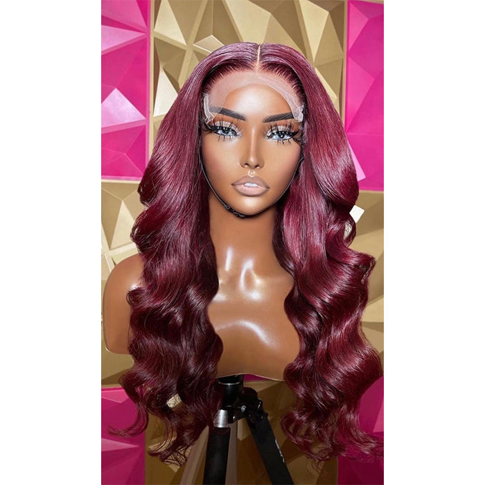 Real Show | Body Wave Wig | 99J Red Wig | Frontal/Closure HD Lace Glueless (16-32'')