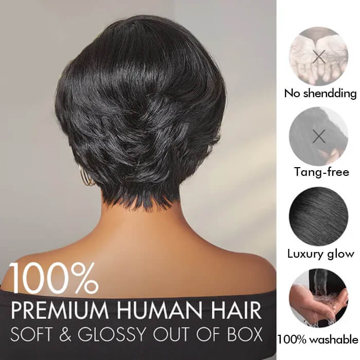 Frontal 13x4 Lace | 8''Straight Pixie Cut Wig | 100%Human Hair