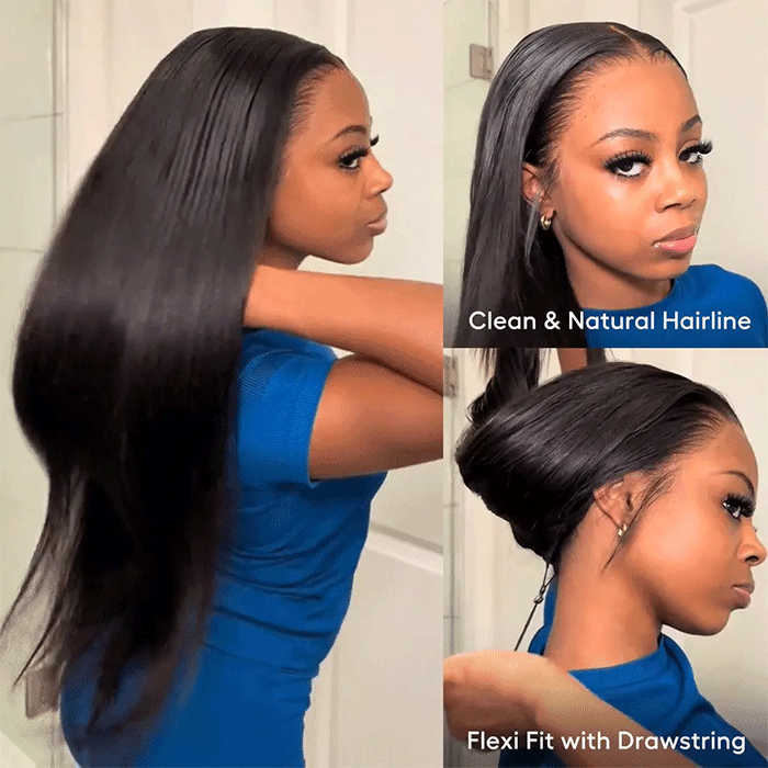 Drawstring Pull Go Wig | Frontal Straight Wig