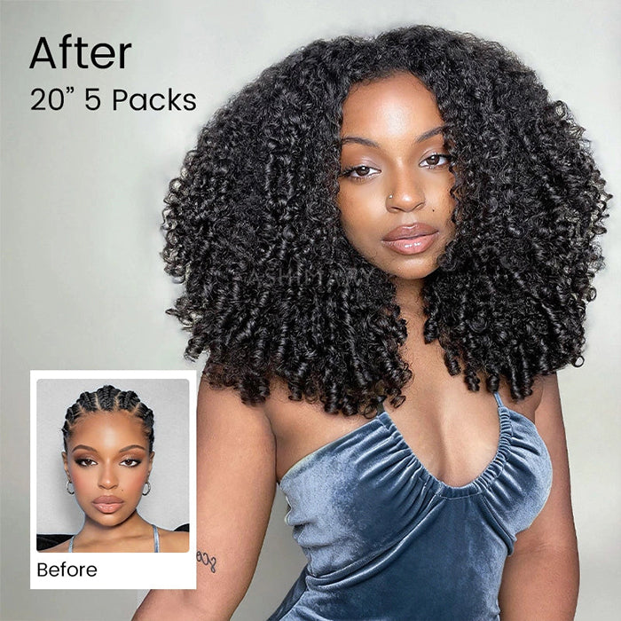 Customize-Burmese Curly Crochet Human Hair | Miracle Knots Friendly for Boho Braids