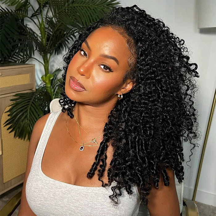 Customize-Burmese Curly Crochet Human Hair | Miracle Knots Friendly for Boho Braids