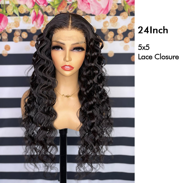 Real Show | Loose Deep Wig | Frontal/Closure Transparent Lace Glueless (16-32'')