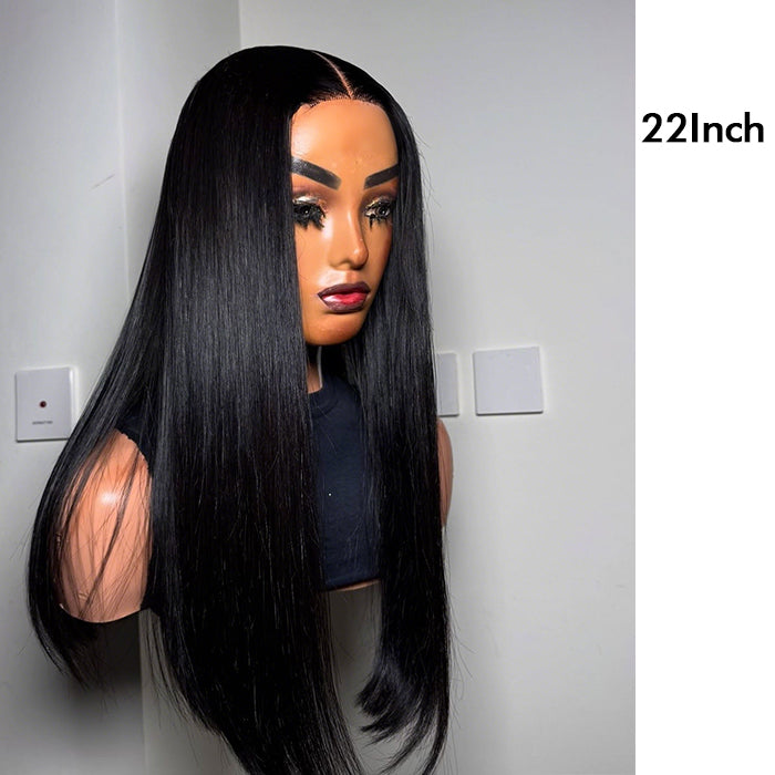 [18''=₵999]Straight Wig For Beginners Glueless Closure/ Frontal Pre Plucked Brazilian Virgin Hair Wigs