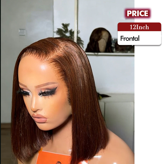 Clearance Sale | Brown Bob Wig |Glueless Frontal/ Closure(No Restock)
