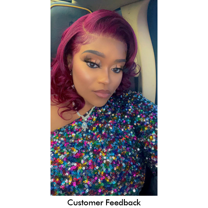 Real Show | Body Wave Wig | 99J Red Wig | Frontal/Closure HD Lace Glueless (16-32'')