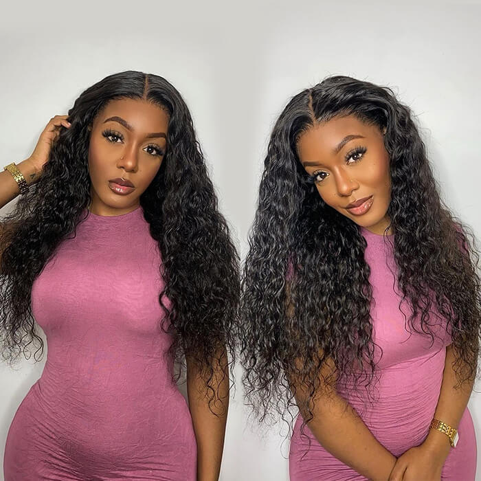 Pre Plucked 13x4 Lace Front Wig Water Wave Wig 100% Human Hair For Women