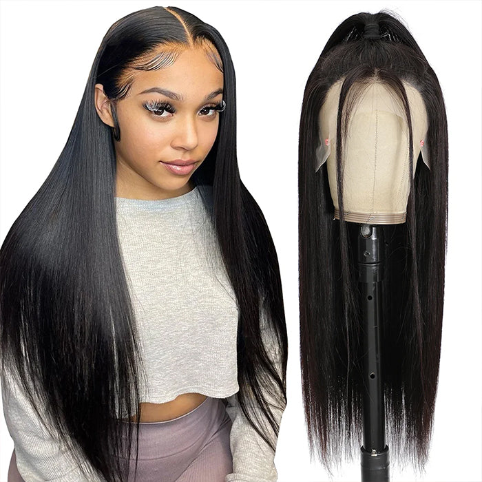 Straight 13x4 Lace Front Wigs Glueless 100% Human Hair Wig For Women