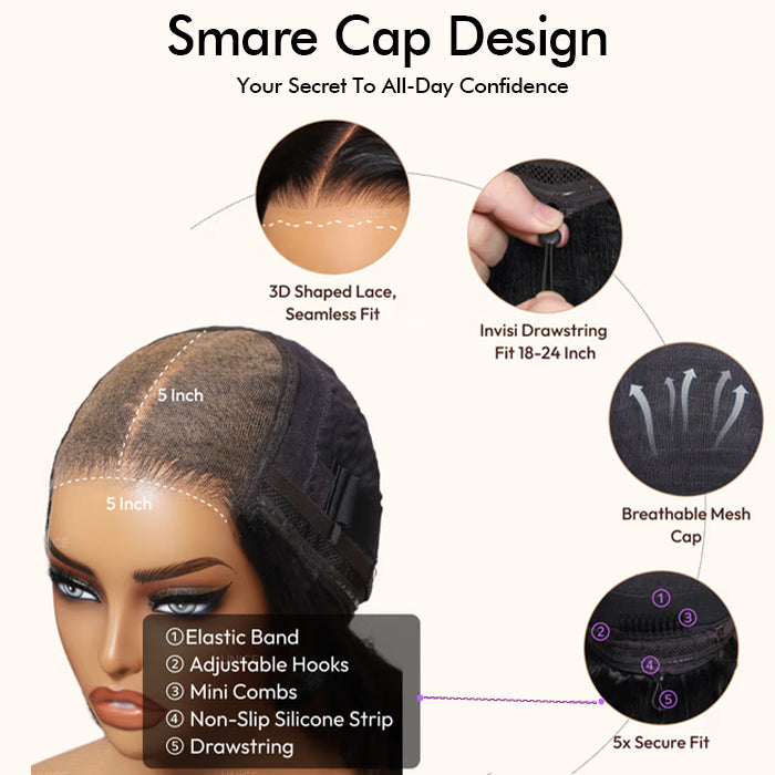 Real Show | Straight Wig | Drawstring Pull Go |Closure/Frontal Glueless Wig (16-32'')