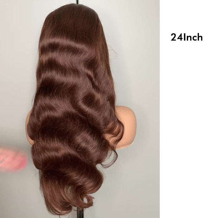 [18''=₵999] Body Wave Wig | Brown #4 Color | 4x4 Closure Glueless Invisible Lace