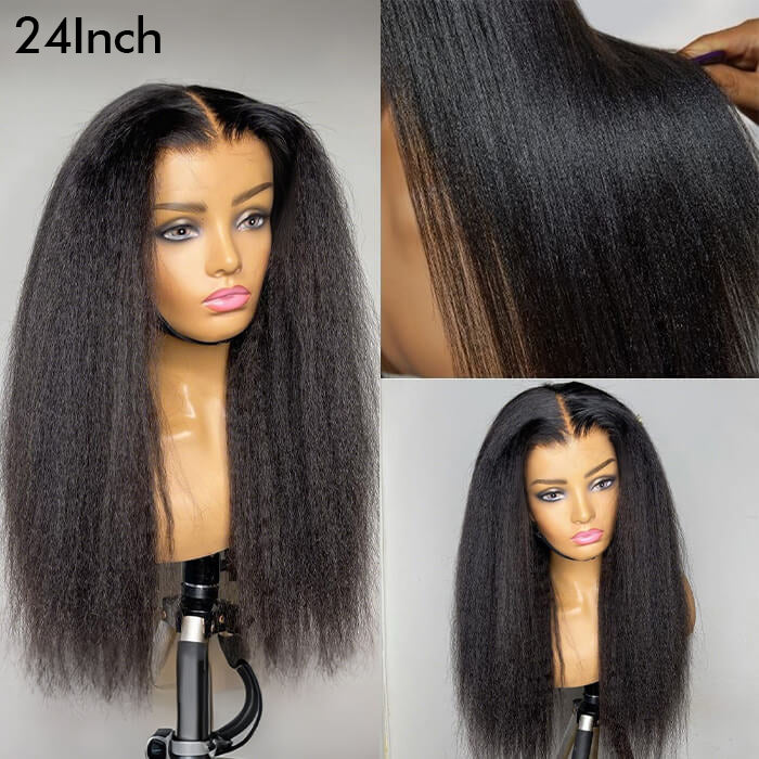 Buy 1 Get 1 Free | Yaki Straight Wig+Free Pixie Curly Wig | Frontal/ Closure Wig