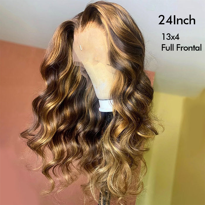 Real Show | Body Wave Wig | P4/27 Highlight Color | Frontal/Closure Glueless (14-32'')