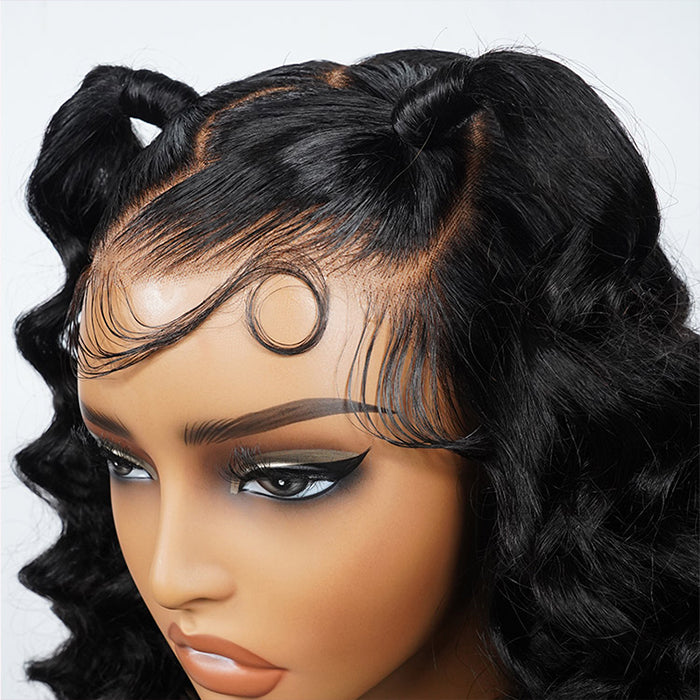 Bouncy Loose Wave 13x4 Transparent Pre-cut Glueless Human Hair Wigs