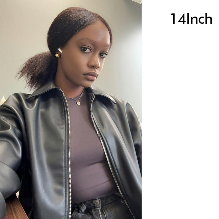 Real Show |4C Edge Hairline | Yaki Straight Wig | Frontal/Closure Transparent Lace Or Glueless (14-32'')