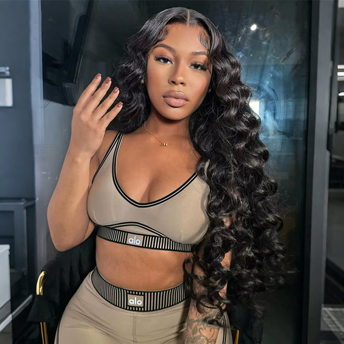 Bouncy Loose Wave 13x4 HD Pre-cut Glueless Human Hair Wigs