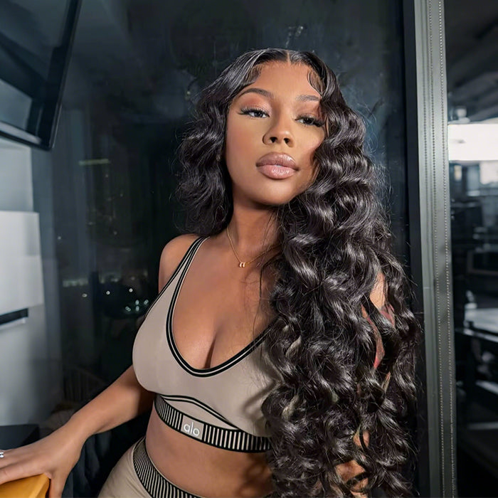 Bouncy Loose Wave 13x4 HD Pre-cut Glueless Human Hair Wigs