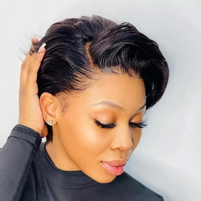Frontal 13x4 Lace | 8''Straight Pixie Cut Wig | 100%Human Hair