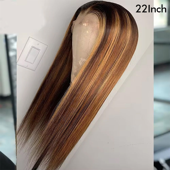 Real Show |Straight Wig | Highlight P4/27 Color | Frontal/Closure Transparent Lace Glueless (16-32'')