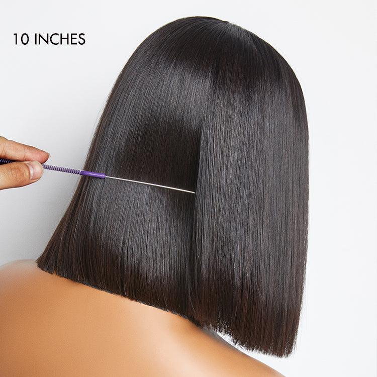 Glueless 4x4 Closure Wig | 8''Straight Bob Wig | 100% Human Hair