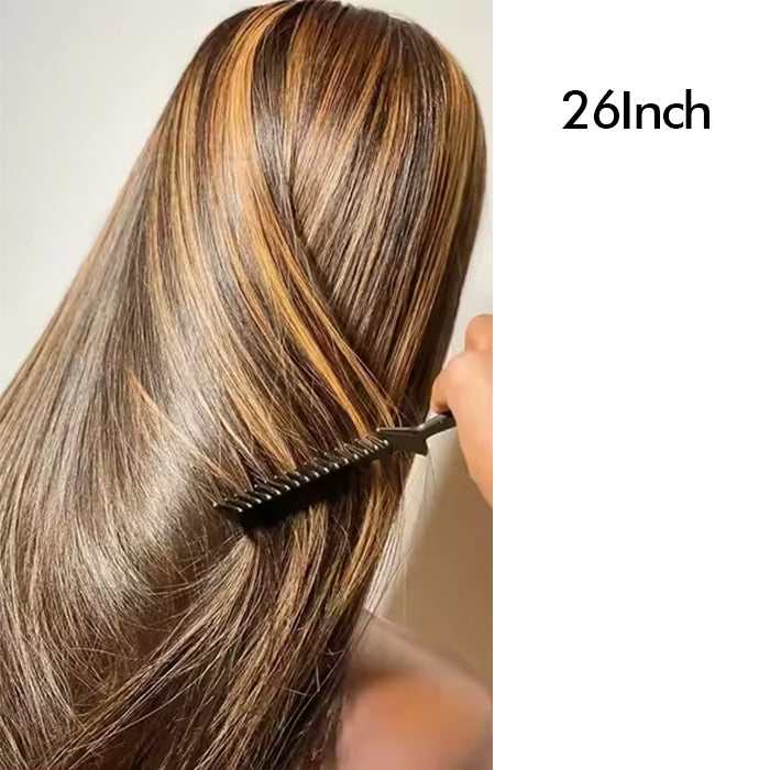 Real Show |Straight Wig | Highlight P4/27 Color | Frontal/Closure Transparent Lace Glueless (16-32'')