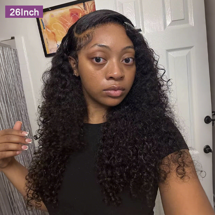 Jerry Curly Frontal 13x4 Transparent Transparent Lace Glueless Human Hair Wigs