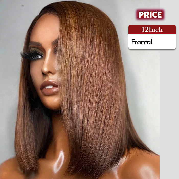 Clearance Sale | Brown Bob Wig |Glueless Frontal/ Closure(No Restock)
