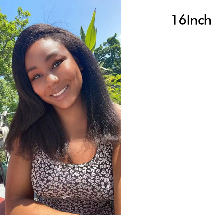 Real Show |4C Edge Hairline | Yaki Straight Wig | Frontal/Closure Transparent Lace Or Glueless (14-32'')