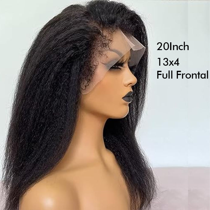 Real Show |4C Edge Hairline | Yaki Straight Wig | Frontal/Closure HD Lace Or Glueless (14-32'')