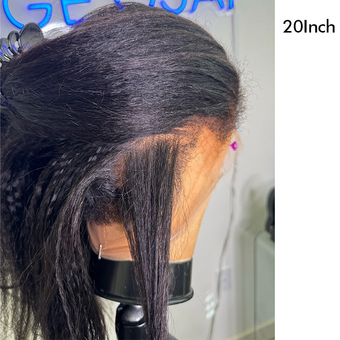 Real Show |4C Edge Hairline | Yaki Straight Wig | Frontal/Closure Transparent Lace Or Glueless (14-32'')