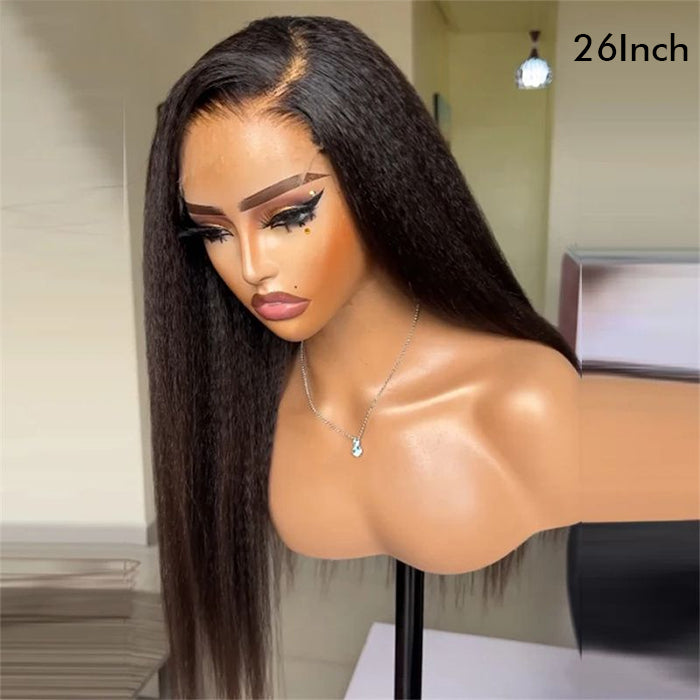 Real Show |Yaki Straight Wig | Frontal/Closure Transparent Lace Glueless (14-32'')
