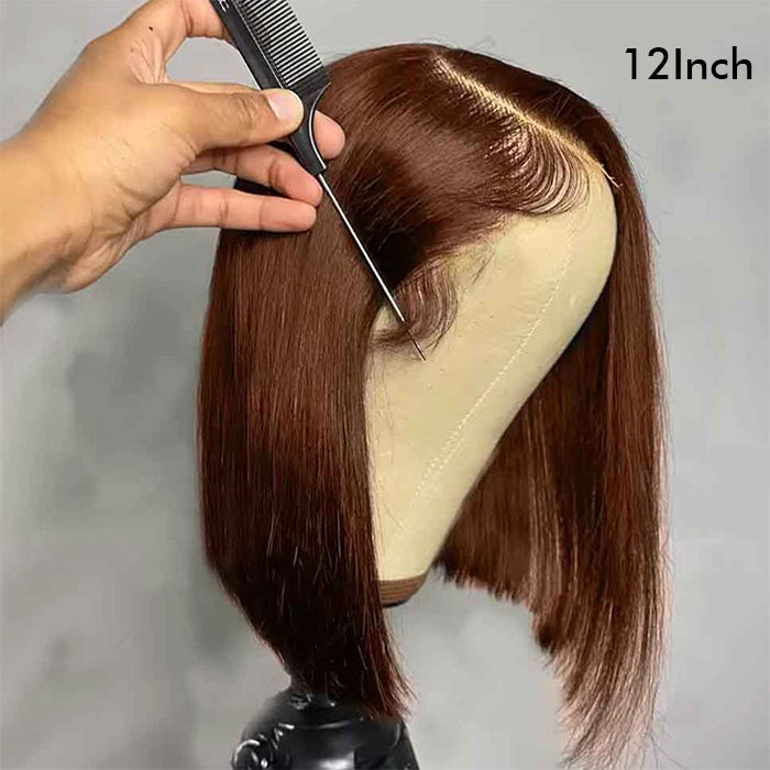 Wholesale Price | 12'' #4 Brown Bob Wig | Glueless Frontal