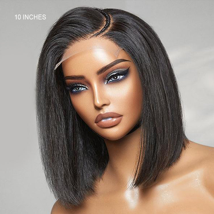 Glueless 4x4 Closure Wig | 8''Straight Bob Wig | 100% Human Hair