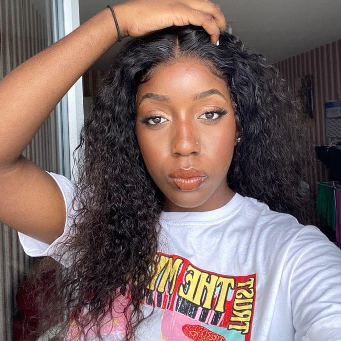 Jerry Curly Wear Go 4x4/5x5 Transparent Lace Closure Human Hair Wig Glueless Pre-cut Wig