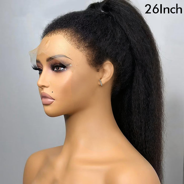 Real Show |4C Edge Hairline | Yaki Straight Wig | Frontal/Closure Transparent Lace Or Glueless (14-32'')