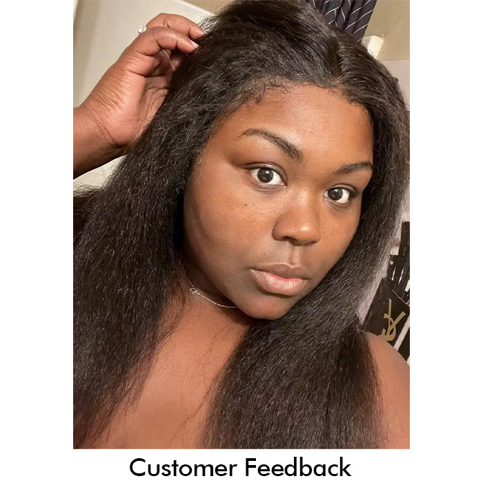 Real Show |4C Edge Hairline | Yaki Straight Wig | Frontal/Closure Transparent Lace Or Glueless (14-32'')