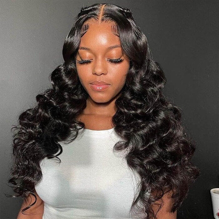 Transparent Lace Wig 13x4 Loose Wave Human Hair Wig Pre Plucked Hairline