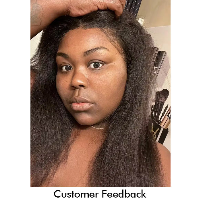 Real Show |4C Edge Hairline | Yaki Straight Wig | Frontal/Closure Transparent Lace Or Glueless (14-32'')