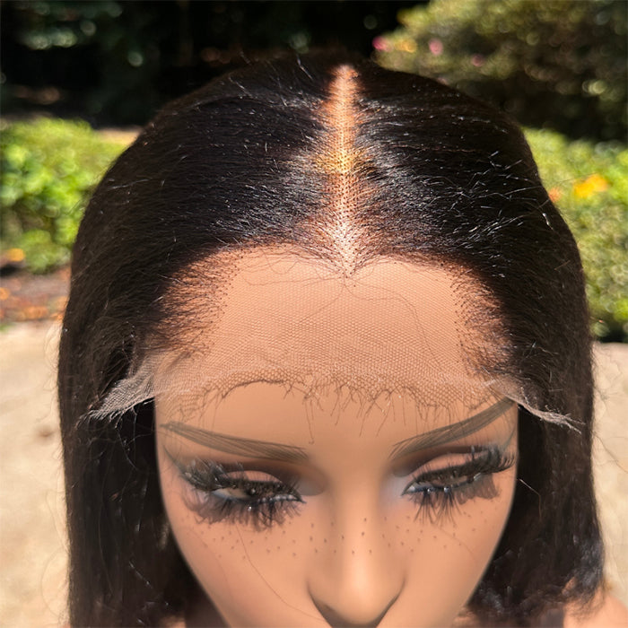 Wholesale Price | Short Yaki Straight Wig | Frontal Wig Glueless (14'')