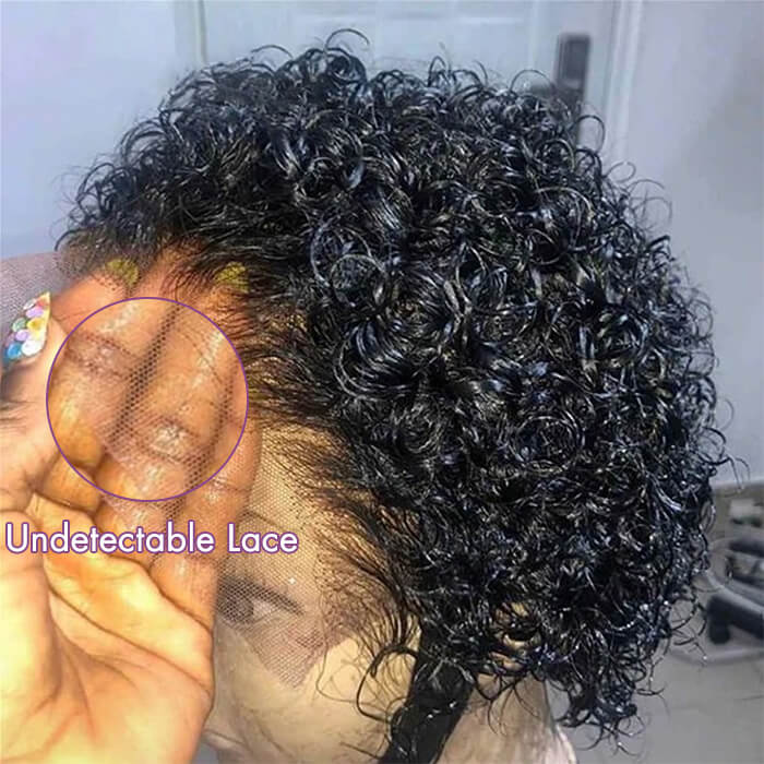 Real Show | Pixie Curly Wig | Frontal HD Lace Wig Lace (8'')