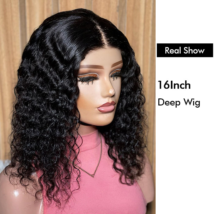 Wholesale Price | 16''/18'' Deep Wave Wig | Glueless Closure Lace