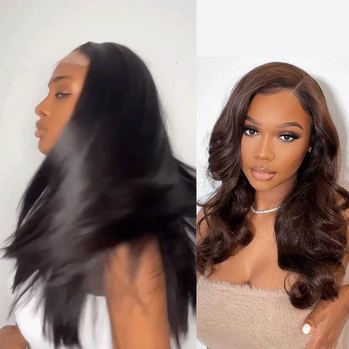 2Wigs=₵1999 | 20'' Straight Wig+20'' Brown Body Wave Wig
