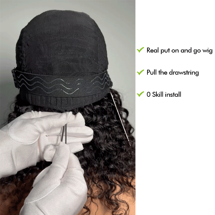 Real Show | Body Wave Wig | Drawstring Pull Go |Closure HD Lace Glueless Wig (12-32'')