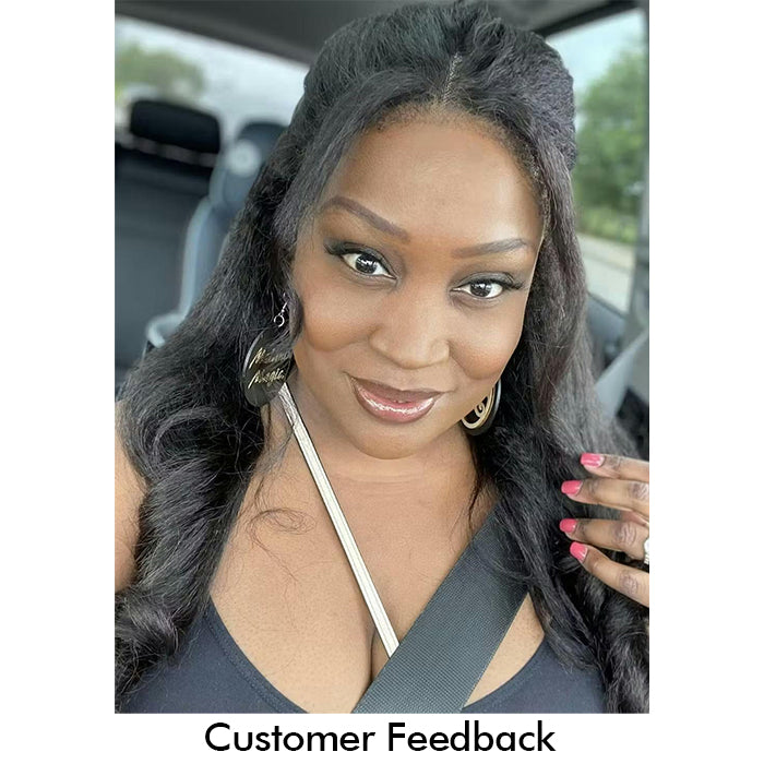 Real Show |4C Edge Hairline | Yaki Straight Wig | Frontal/Closure Transparent Lace Or Glueless (14-32'')
