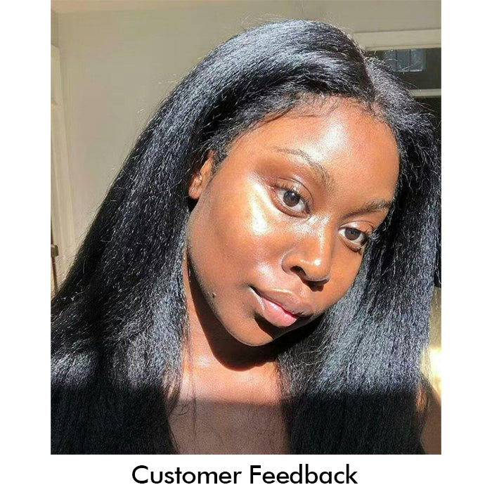 Real Show |4C Edge Hairline | Yaki Straight Wig | Frontal/Closure Transparent Lace Or Glueless (14-32'')