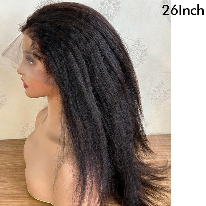 Real Show |4C Edge Hairline | Yaki Straight Wig | Frontal/Closure HD Lace Or Glueless (14-32'')