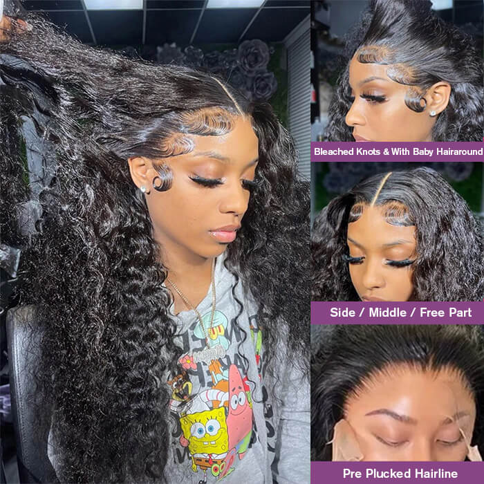 Buy 1 Get 1 Free | Deep Wave Wig+Free Straight Bob Wig | Frontal/ Closure Wig