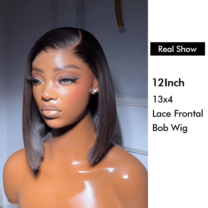 Wholesale Price | 12'' Straight Bob Wig | Glueless Frontal/Closure Lace