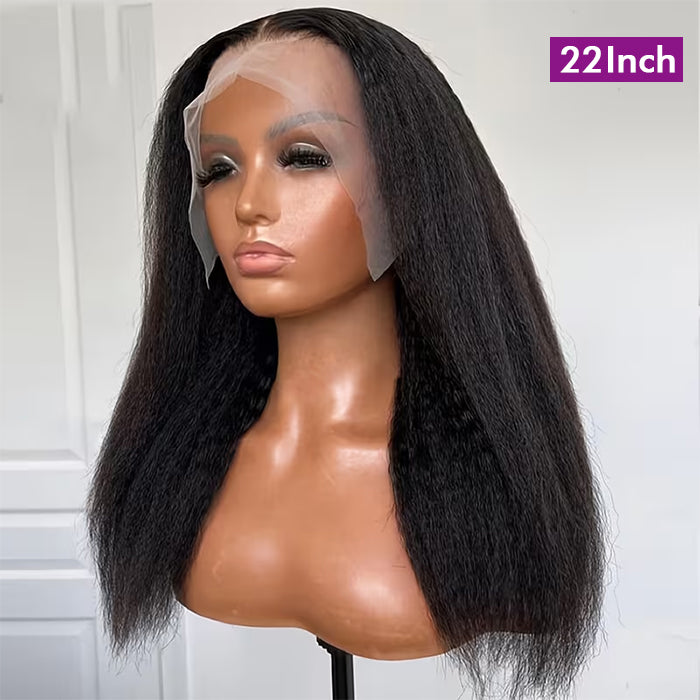 Real Show |Yaki Straight Wig | Frontal/Closure Transparent Lace Glueless (14-32'')