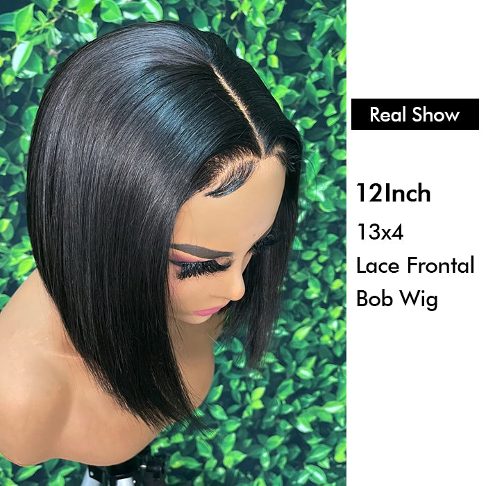 Wholesale Price | 12'' Straight Bob Wig | Glueless Frontal/Closure Lace